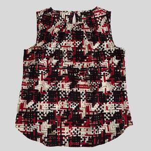 Talbots Modern Print Sleeveless Blouse Womens Size 4